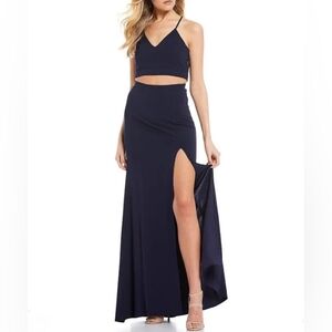 Two-Piece Prom Dress navy size small